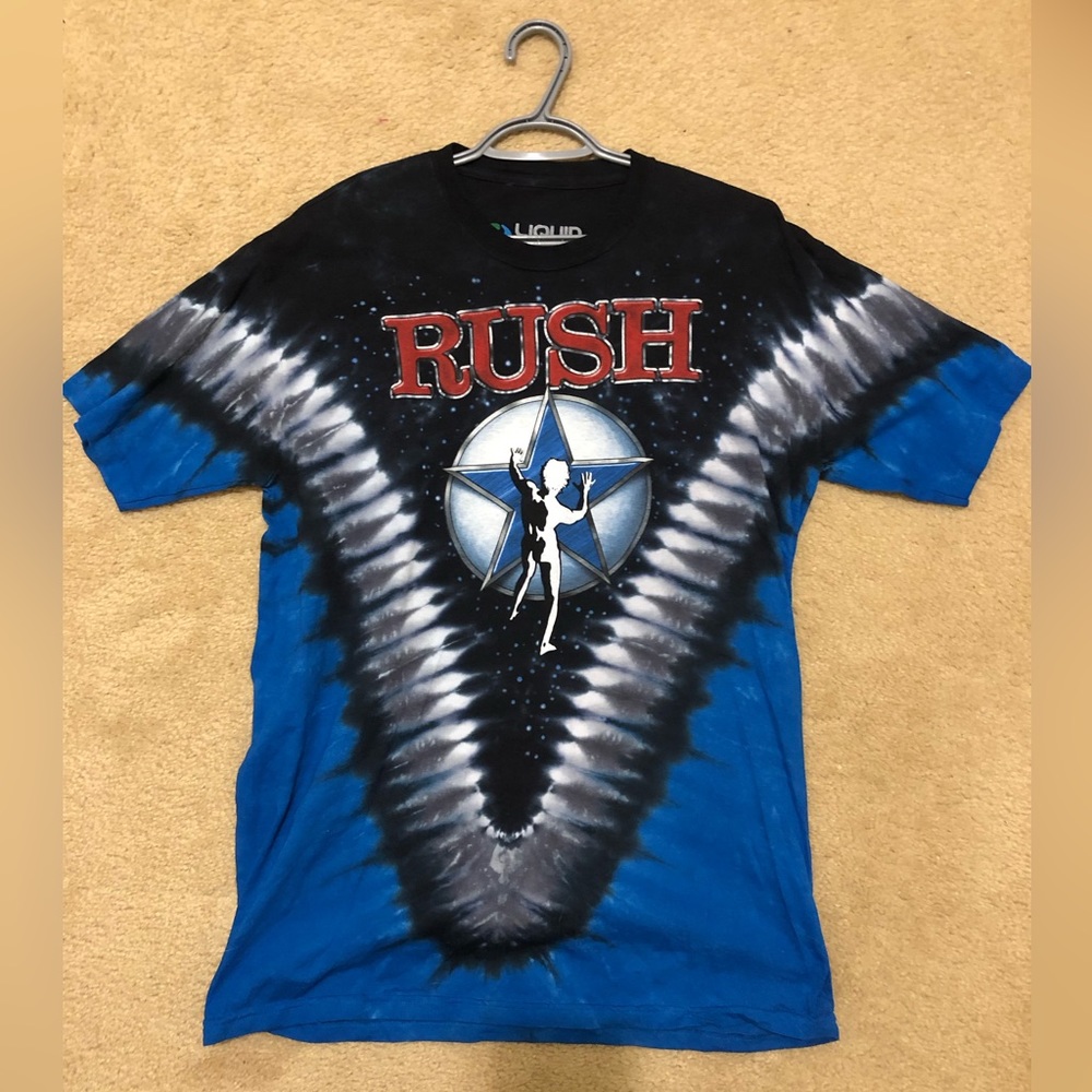 RUSH Liquid Blue Medium Tie-Dye STARMAN T-Shirt